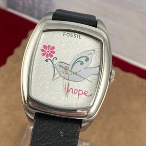 Fossil “HOPE” Watch with Etched  Dove, Flowers, and Hope